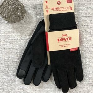 New with tags LEVI’S Genuine LEATHER  Gloves BLACK